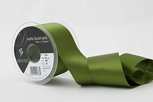 Berisfords Double Face Poly Satin Ribbon, Cypress, 50 mm