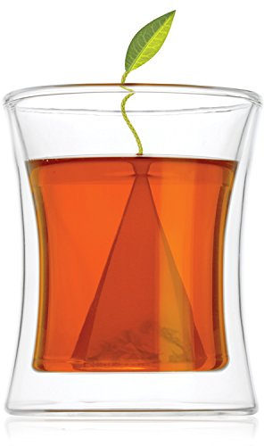 Tea Forte Poom Double Wall Glass 10 ounce Tea Cup for Hot or Iced Tea
