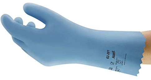 VersaTouch Ansell AlphaTec 62-201 Latex-Handschuhe, Chemikalien Handschuhe, Chemikalien- und Flüssigkeitsschutz, Industrie PSA, Arbeitshandschuhe Wiederverwendbar, Blau, Größe XL (12 Paar)