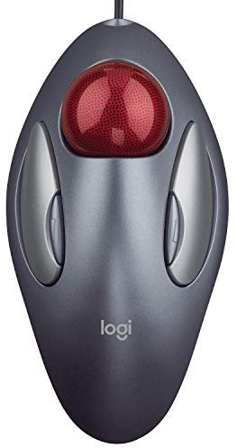 Logitech TrackMan Marble, Wired Trackball Mouse, 300 DPI Marble Optical Tracking, Ambidextrous, USB, PC / Mac / Laptop