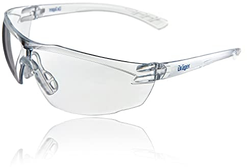 Dräger Schutzbrille X-pect 8320 | Leichte Sicherheitsbrille mit großem Sichtfeld | Für Baustelle, Werkstatt, Fahrrad-Fahren, Joggen | Klar, Kratzfest und beschlagfrei | 1 St.