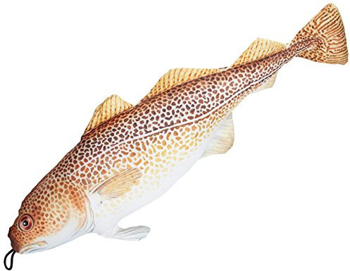 Fladen weiches Dekokissen in Fischform, Kabeljau, 60cm
