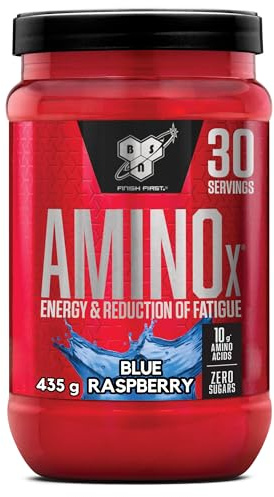 BSN Nutrition Amino X Supplement with Vitamin D, Vitamin B6 and Amino Acids,Blue Raspberry Flavour, 30 Servings, 435 g