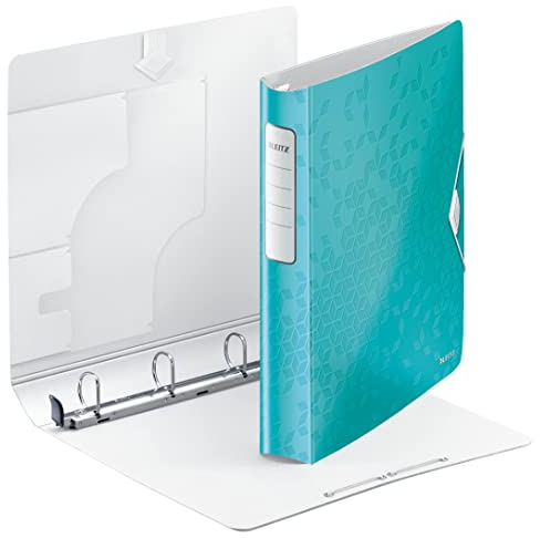 Leitz 42400051 Ringbuch Active WOW, A4, Polyfoam, 4 Ringe, 30 mm, eisblau