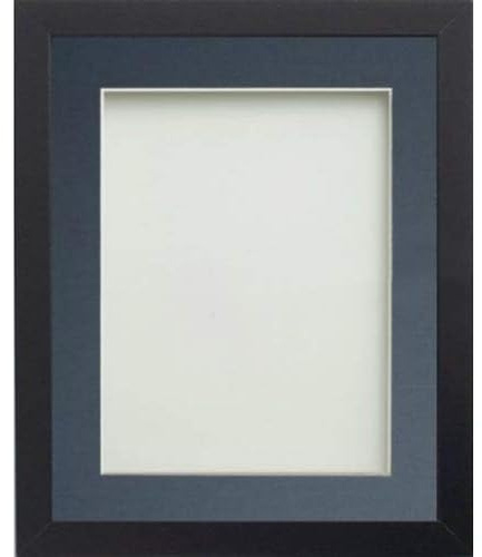 Frame Company Allington Black 20x16 Frame with Blue Mount for 16x12 | Fits a 16x12 image with mount or a 20x16 image without mount, Frame size 20x16, Overall approx 21.6x17.6, Real Glass Front