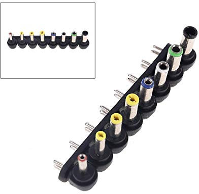 r2digital Set di connettori 8 pezzi per Notebook, Spinotti di alimentazione, Adattatori Spina per alimentatori Notebook Universali