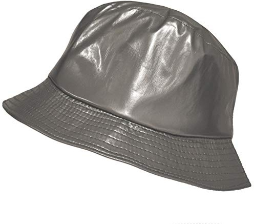 TOUTACOO, Bob Imperméable Aspect Ciré, Chapeau de Pluie - Couleur Gris