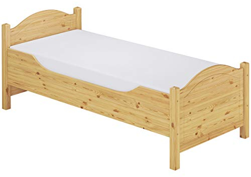 Erst-Holz®Seniorenbett extra hoch Einzelbett 120x220 Überlänge Holzbett Rollrost Matratze 60.40-12-220 M