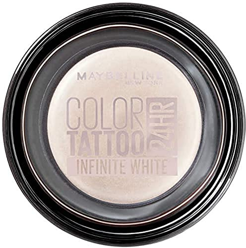 Maybelline Eyestudio 24 Hour Color Tattoo Gel-Cream Eyeshadow, 45 Infinite White