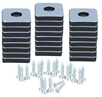 GOODGLIDES 24 x feltrini in Teflon da avvitare - 25 x 25 mm - per mobili - con superficie in PTFE - per sedia - con vite