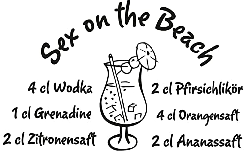 GRAZDesign Wandtattoo Küche Cocktail Rezept Wandsticker Sticker Esszimmer, Wanddeko Wand-Aufkleber, Küchen Deko selbstklebend, 48x30cm, 010 weiss