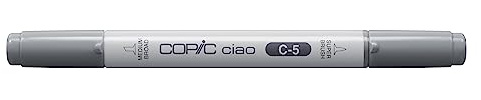 COPIC Ciao Marker Typ C - 5, cool gray No. 5, vielseitiger Layoutmarker, mit einer mittelbreiten und einer Brush-Spitze