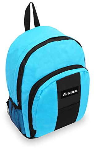 Everest BP2072 Backpack with Front and Side Pockets, 17, Turquoise