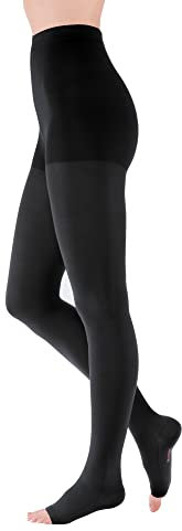 medi mediven comfort Kompressionsstrumpfhose ohne Spitze Unisex | Medizinische Kompressionsstrümpfe CCL2 für Damen und Herren | Schwarz | Größe IV