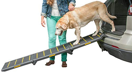 Pet Gear Rampa Riflettente Tri-Fold Travel Lite PG9300RF, Nero/Giallo, XL