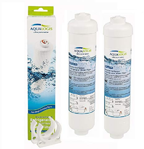 Aqualogis Water Filter for Samsung and All Fridge Freezer Brands with External Filter Cartridge (2 Pack)