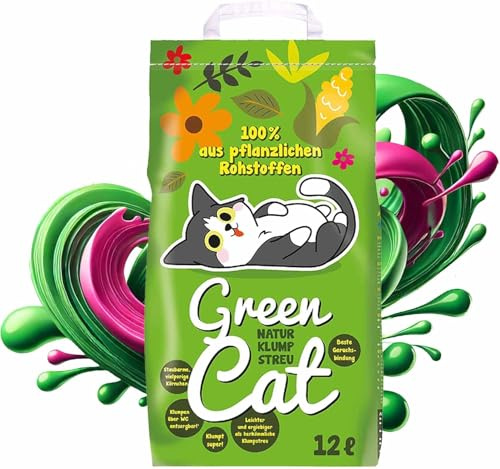 Greencat 2x12l = 24 l Katzenstreu Maisstreu klumpstreu Ökostreu Natursteu ohne Zusätze