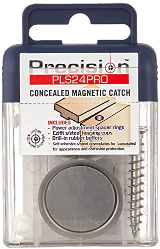 Precision Lock PLS-24 PRO Concealed Magnetic Catch, Silver