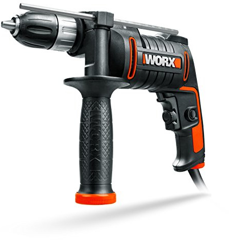 WORX WX317 Schlagbohrmaschine 600W mit stufenloser Drehzahlregulierung, Tiefenanschlag, werkzeuglosem Bohrfutter, Zusatzhandgriff u.v.m - für präzises Bohren in Holz, Beton & Stahl
