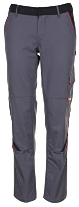 Planam 2329038 Highline Damen Bundhose, Schiefer/Schwarz/Rot, Größe 38