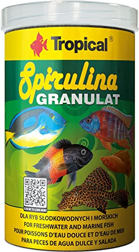 SPIRULINA GRANULAT 1000ml / 440g - Mangime con spirulina per Pesci d'acquario d'Acqua Dolce e marini