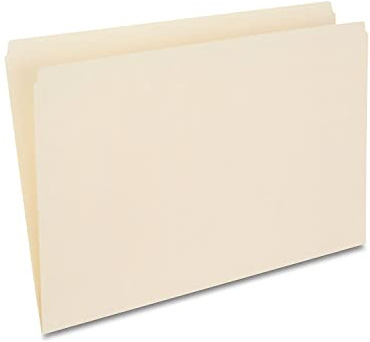 Staples File Folders, Straight‑Cut, Legal Size, Manila, Durable Paper Stock, 100/Box
