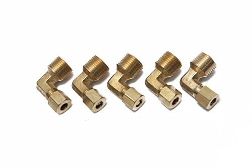 Generico-Nuovo 1/4 OD x 3/8 Male NPT 90o Compressione Gomito,Raccordo a Compressione in Ottone(confezione da 5)