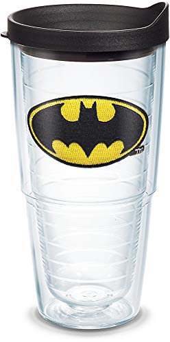 Tervis Batman 1083745 Gobelet avec emblème et couvercle noir, Tritan, transparent