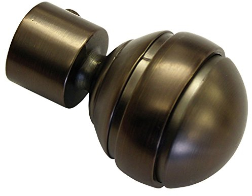 GARDINIA Endknöpfe für Gardinenstangen, 2 x Endstück Kugel, Serie Chicago, Metall, Bronze, Durchmesser 20 mm