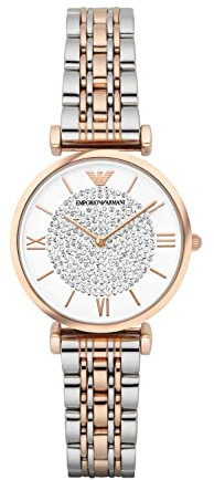 Emporio Armani Watch for Women , Two Hand movement, 32mm Rose Gold Stainless Steel case with a Stainless Steel strap, AR1926