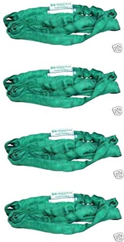 BA Products Qty. 4, 38-RSG-8 (x4), 8' Green Round Sling, Endless Loop for Lifting, Material Handling