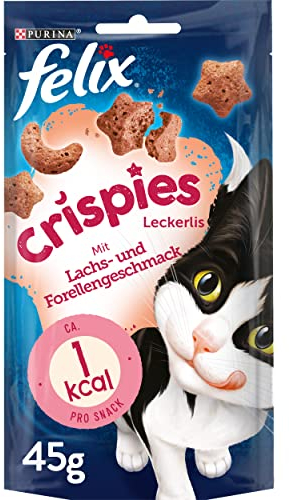PURINA Felix Crispies mit Lachs- und Forellengeschmack Katzensnacks 1x45g Beutel