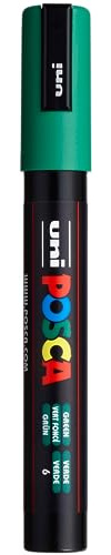 POSCA 182563 - Pennarello POSCA con punta tonda medio-fine verde scuro, 1 pezzo