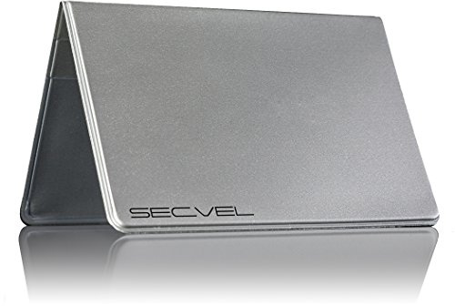 Pochette de protection brevetée pour 4 cartes | RFID NFC et bloqueur de champ magnétique | Protection de carte et organisateur pour cartes de crédit, cartes de débit, cartes d'identité | 100% protection des données vérifiée par CTC/advanced (membre du groupe RW TÜV) | Gris