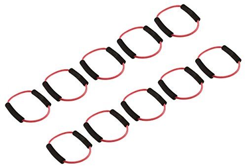 Fitness Ring Expander Fitness Tube Gymnastikband Body Toner Stark, Rot 10 STK.