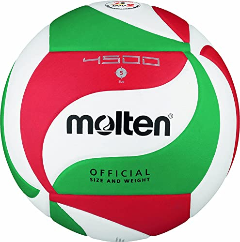 Molten V5M4500 Volleyball Größe 5 Ball, Weiß/Grün/Rot, 5