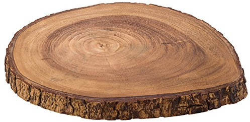 Utopia Darwin Acacia Serving Board 32cm - Wooden Tree Trunk Plate Charger and Food Presentation Board