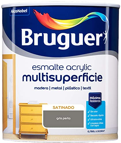 Bruguer Acrylic Multisuperficie Esmalte al agua Satinado Gris Perla 750 ml