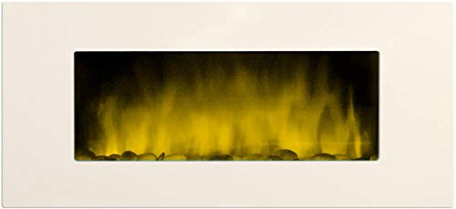 Chemin’Arte Cheminée Électrique Effet Flammes LEDs Murale White Loft XXL 120 cm - Blanche - Conçue en France - Garantie 2 Ans