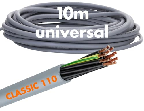 10 Meter Lapp 1119104 Ölflex Classic 110 PVC-Steuerleitung 4x0,75 mm² mit grün-gelben Schutzleiter 4G0,75mm² I Mantelleitung 4 adrig I Steuerkabel 4 adrig