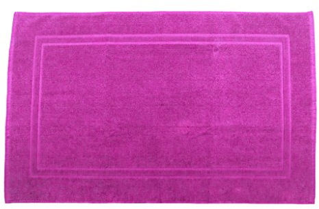 Julie Julsen Badvorleger 70 x 120 cm Premium Qualität 900 gm2 in aktuellen Farben und 4 Größen aus Baumwolle Badematte Badteppich Duschvorleger Design Doppel Rahmen Pink