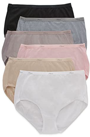 Hanes Women's Panties Pack, 100% Cotton Underwear, Moisture-Wicking Briefs Underwear, Ultra-Soft and Breathable, Tagless Multipack, Size 7