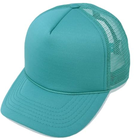DALIX Plain Blank Trucker Hat Mesh Cap in Teal