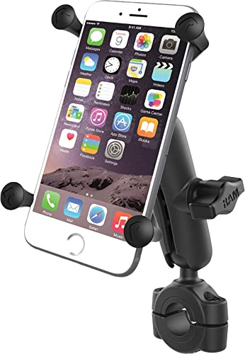 RAM-B-408-75-1-UN10 RAM® Torque™ 3/4 - 1 Diameter Handlebar/Rail Base with 1 Ball, Standard Arm and X-Grip® for Larger Phones