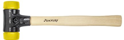 Wiha Martillo de cara blanda Safety semiduro/semiduro con mango de madera Hickory, cabezal redondo 50, 360 mm (26642)
