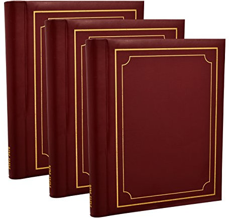 3 x Arpan Self Adhesive Large Photo Albums Totaling 60 Sheets 120 Sides - (Burgundy)