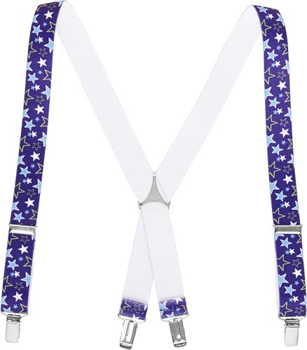 Playshoes Unisex Kinder Hosenträger Elastisch Hosenträger Sterne, Blau Sterne, 60