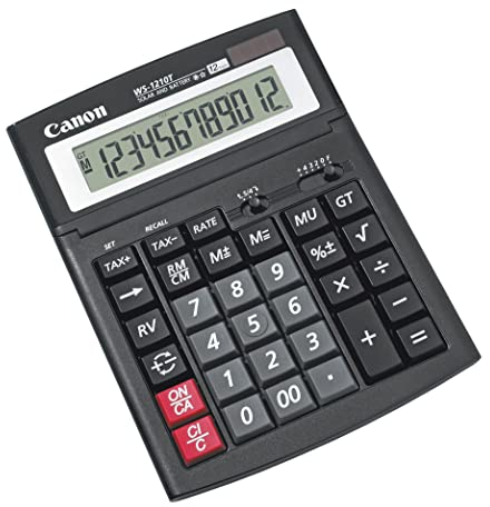 Canon WS1210T anzeigender Tischrechner, 12-stellig, Steuerberechnungsfunktionen, schwarz