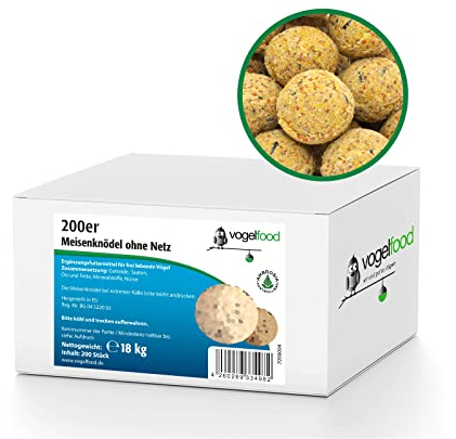 Vogelfood 200 x 90 g = 18 kg SaMore Meisenknödel Marke Vogelfood Vogelfutter Wildvogelfutter Ganzjahresfutter Fettfutter ohne Netz
