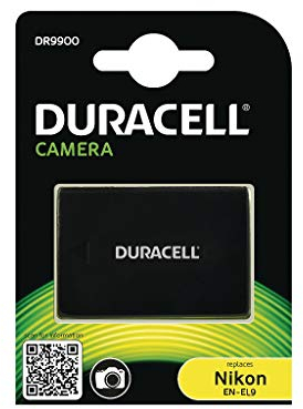 Duracell Premium Analog Nikon EN-EL9 EN-EL9e Battery D40 D60 D3000 D5000 7.4V 1100mAh, black